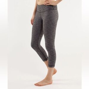 Lululemon Wunder Under Crop Leggings Coco Pique Black